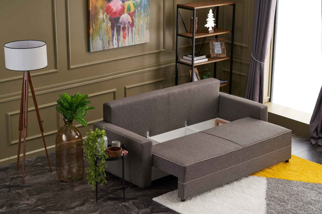 Ece - Brun 3-sits sängsoffa
