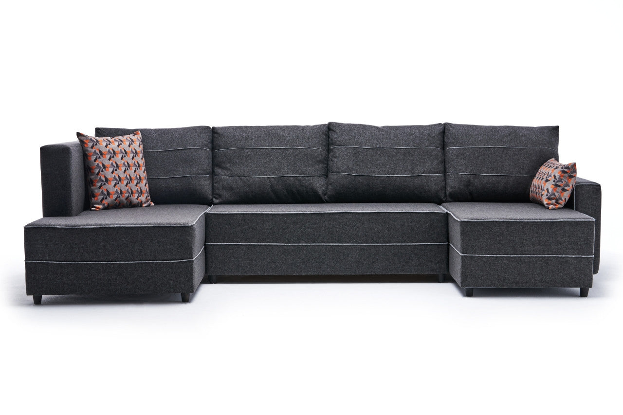 Ece Panoramik - Anthracite Corner Sofa-Bed