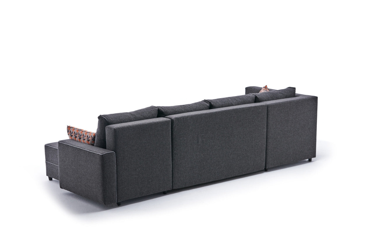 Ece Panoramik - Anthracite Corner Sofa-Bed