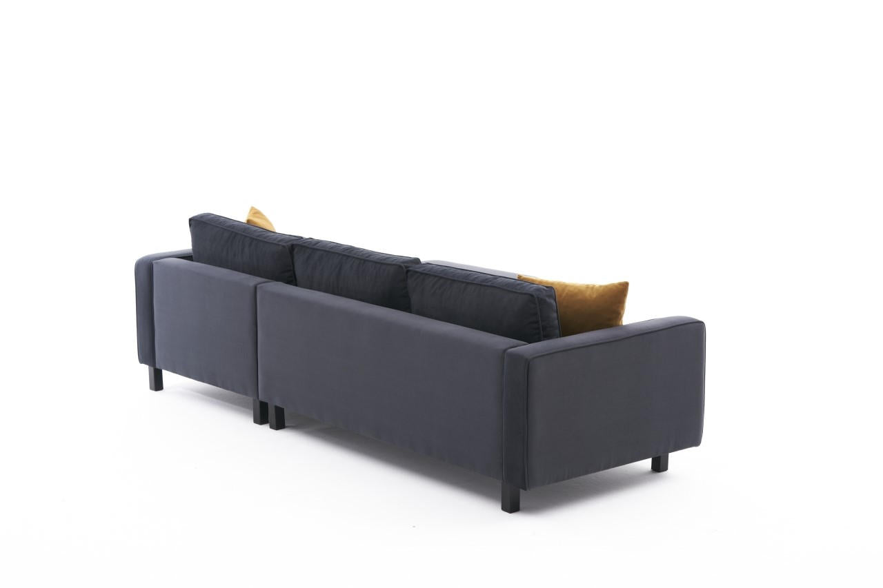 Kale Velvet Right - Anthracite Corner Sofa