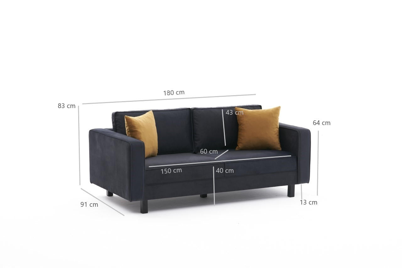 Kale Velvet - Antracit 2-sits soffa