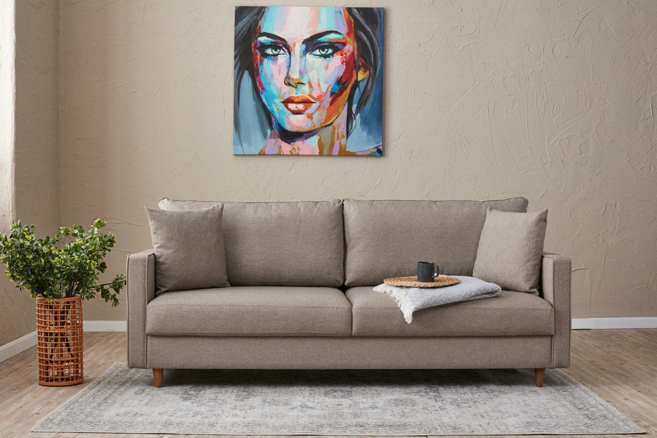 Eva - Grädd 3-Sittsoffa