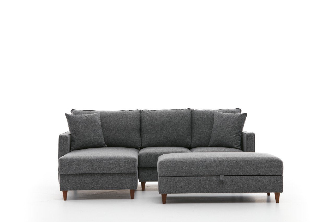 Eva Left - Grey Corner Sofa