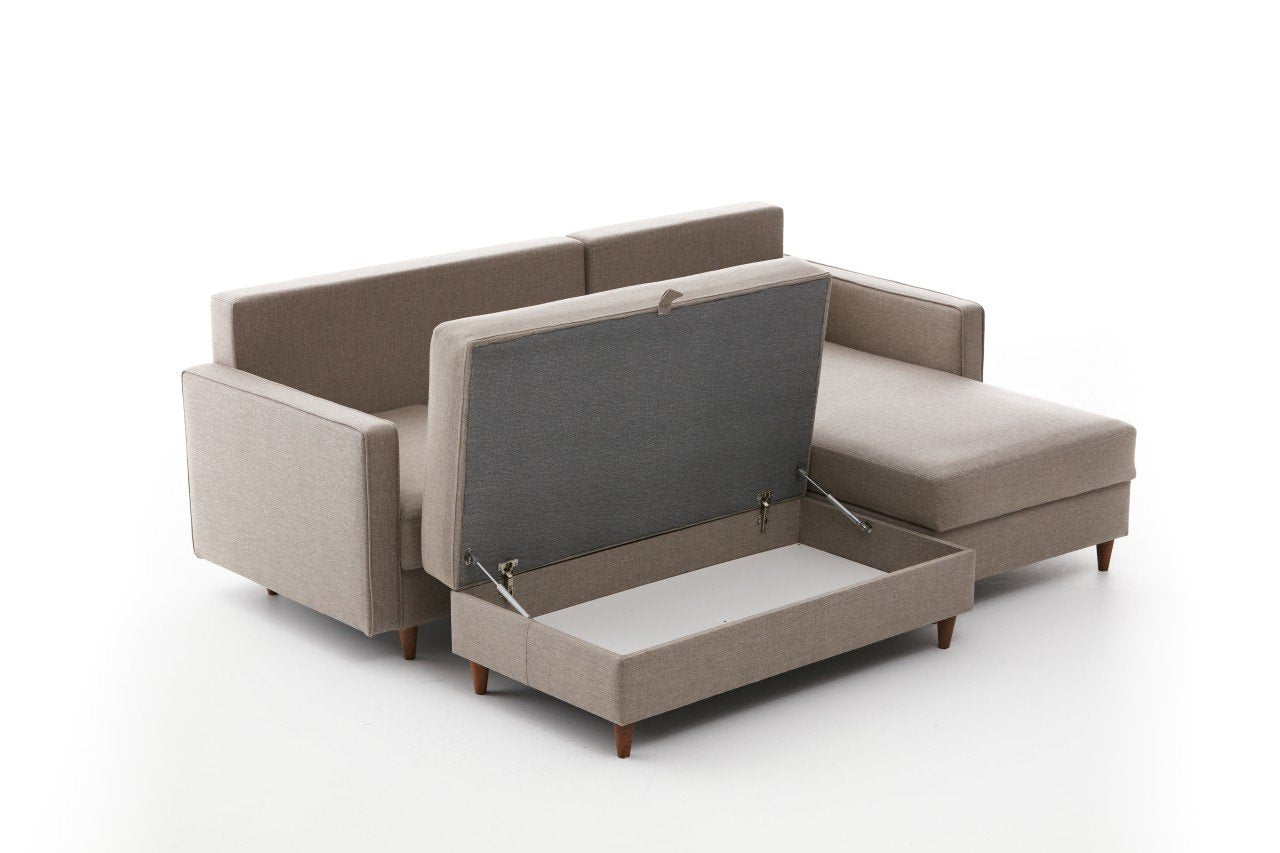 Eva Right - Cream Corner Sofa