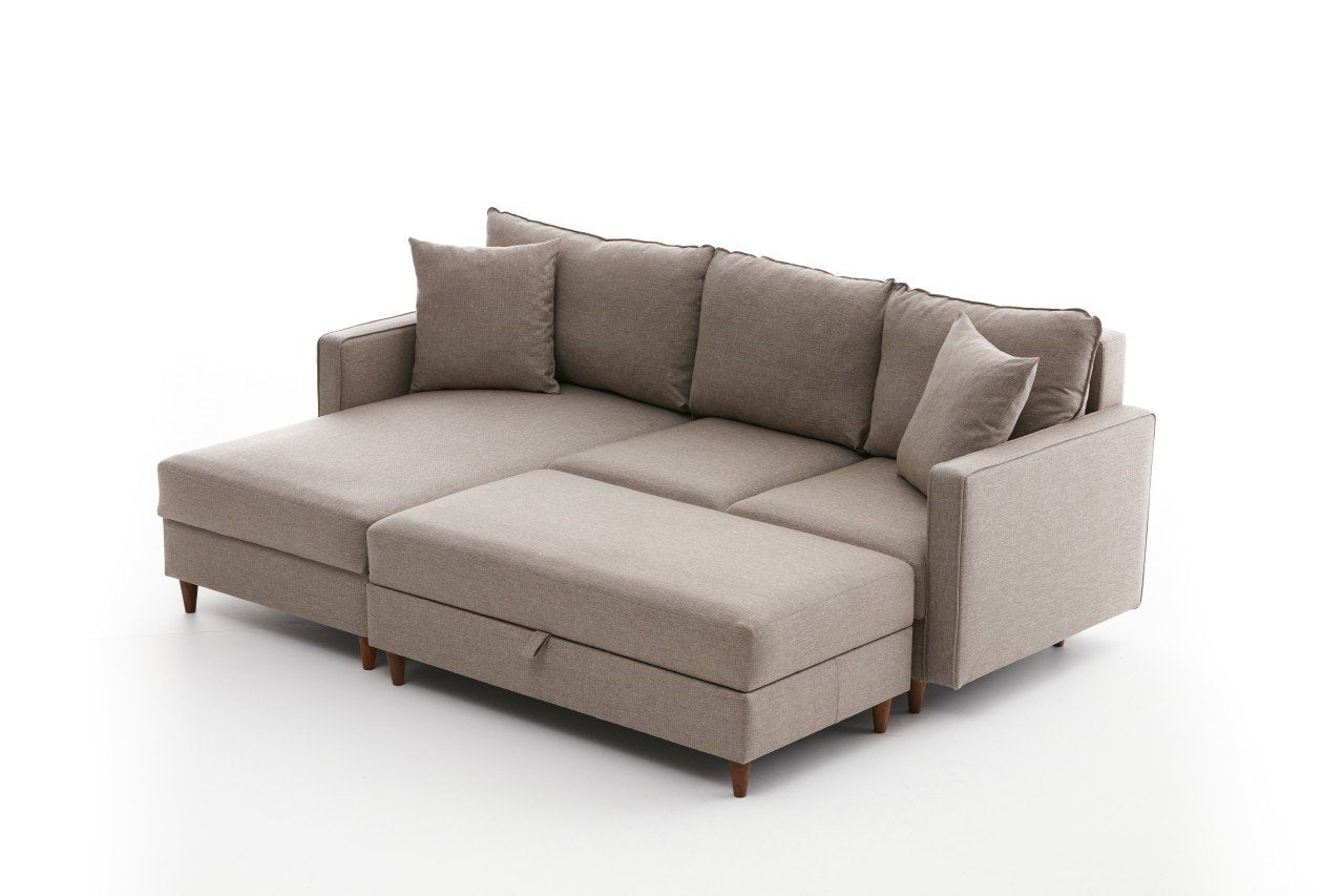 Eva Left - Cream Corner Sofa