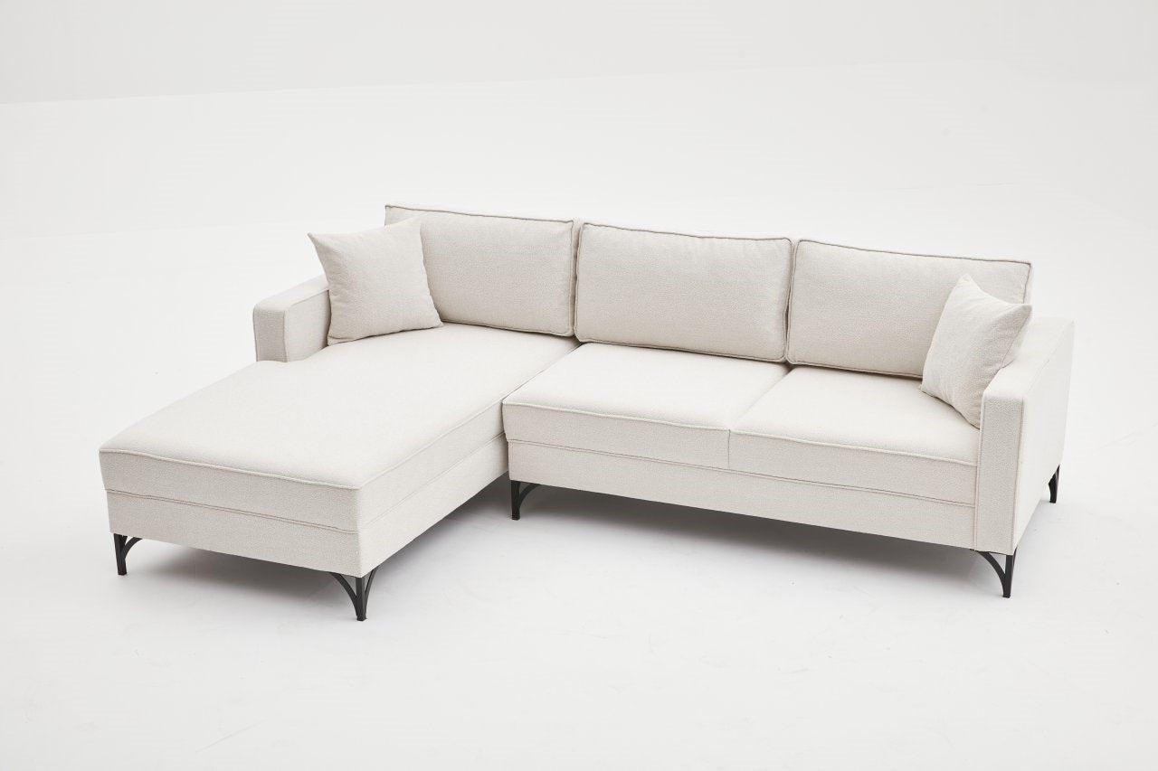 Berlin Left - Cream, Black Hörnsoffa
