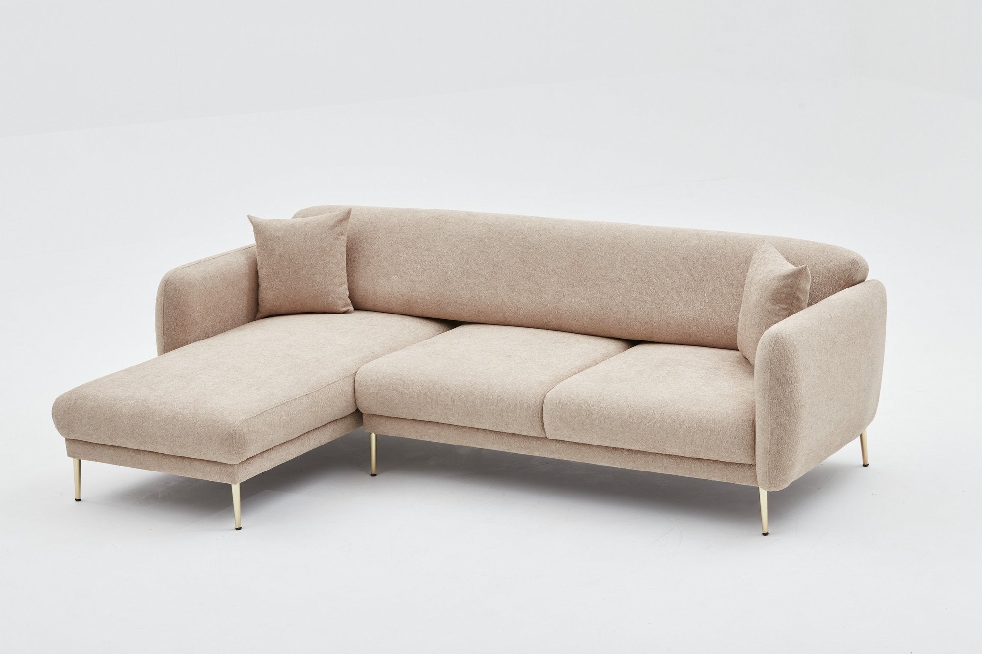 Simena Left - Beige Hörnsoffa-säng