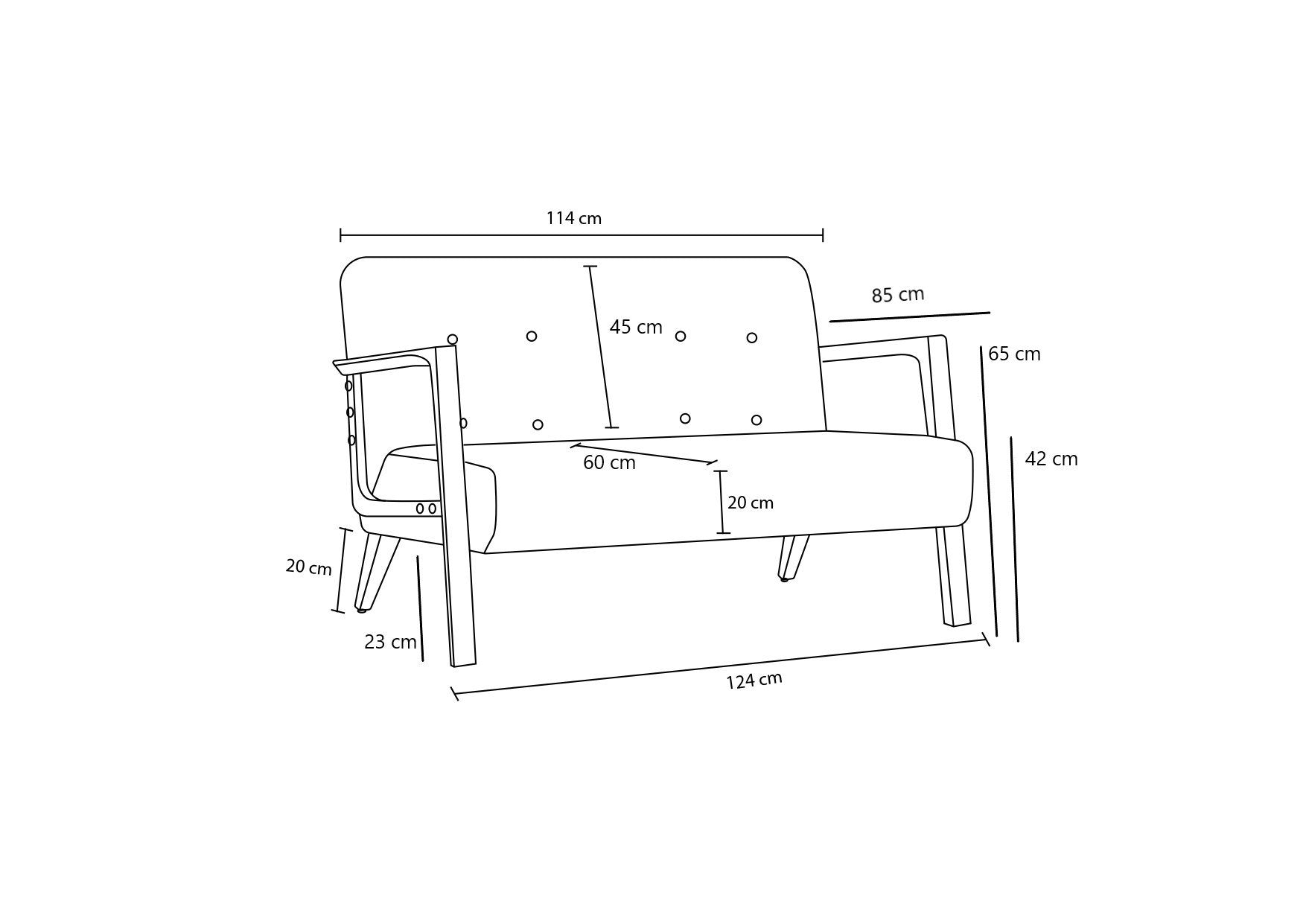 Kemer - Antracit 2-Sits Soffa