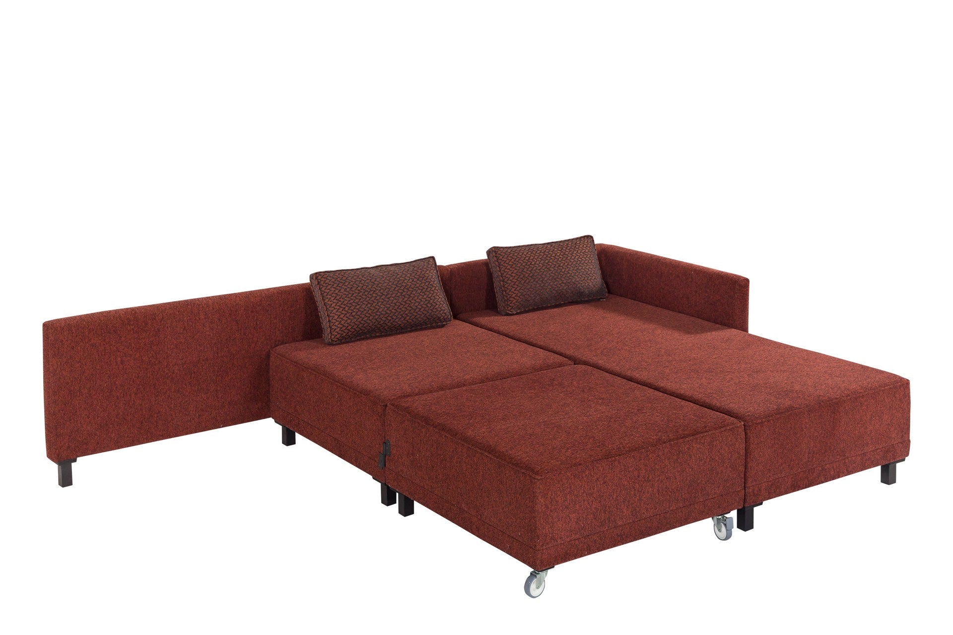 Matris Right - Claret Red Hörnsoffa-säng