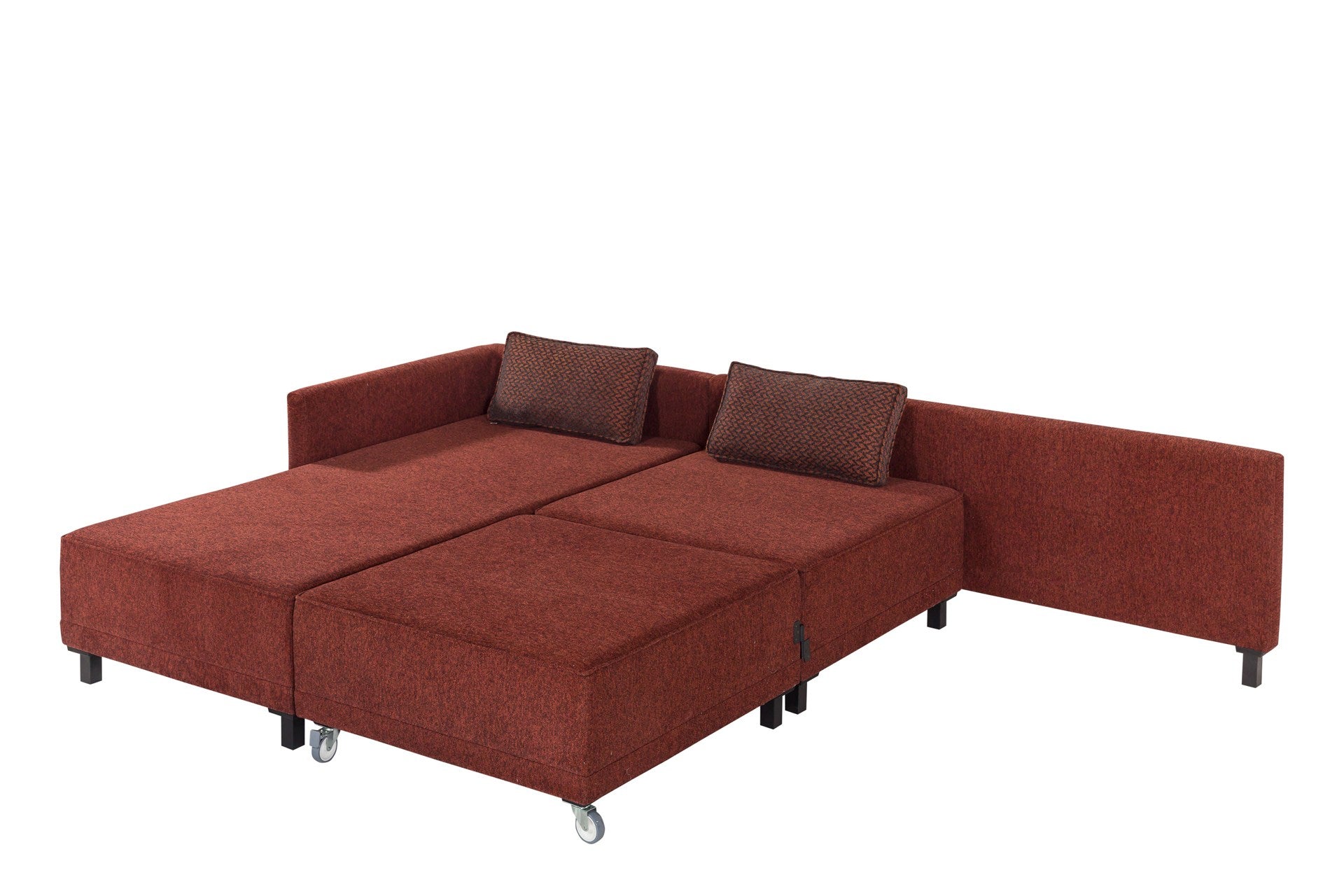 Matris Left - Claret Red Corner Sofa-Bed