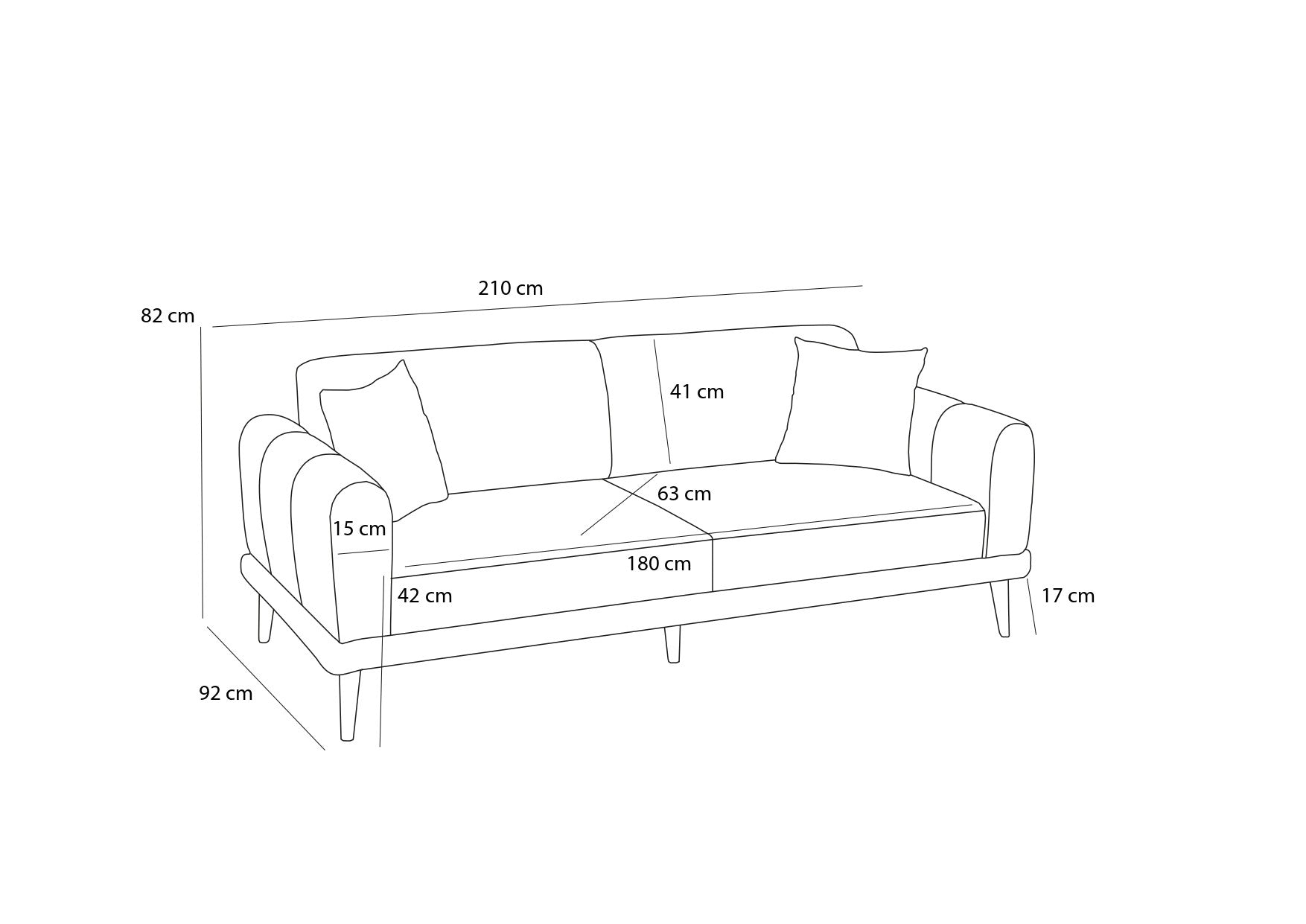 Seren - Grädd 3-Sits Soffa