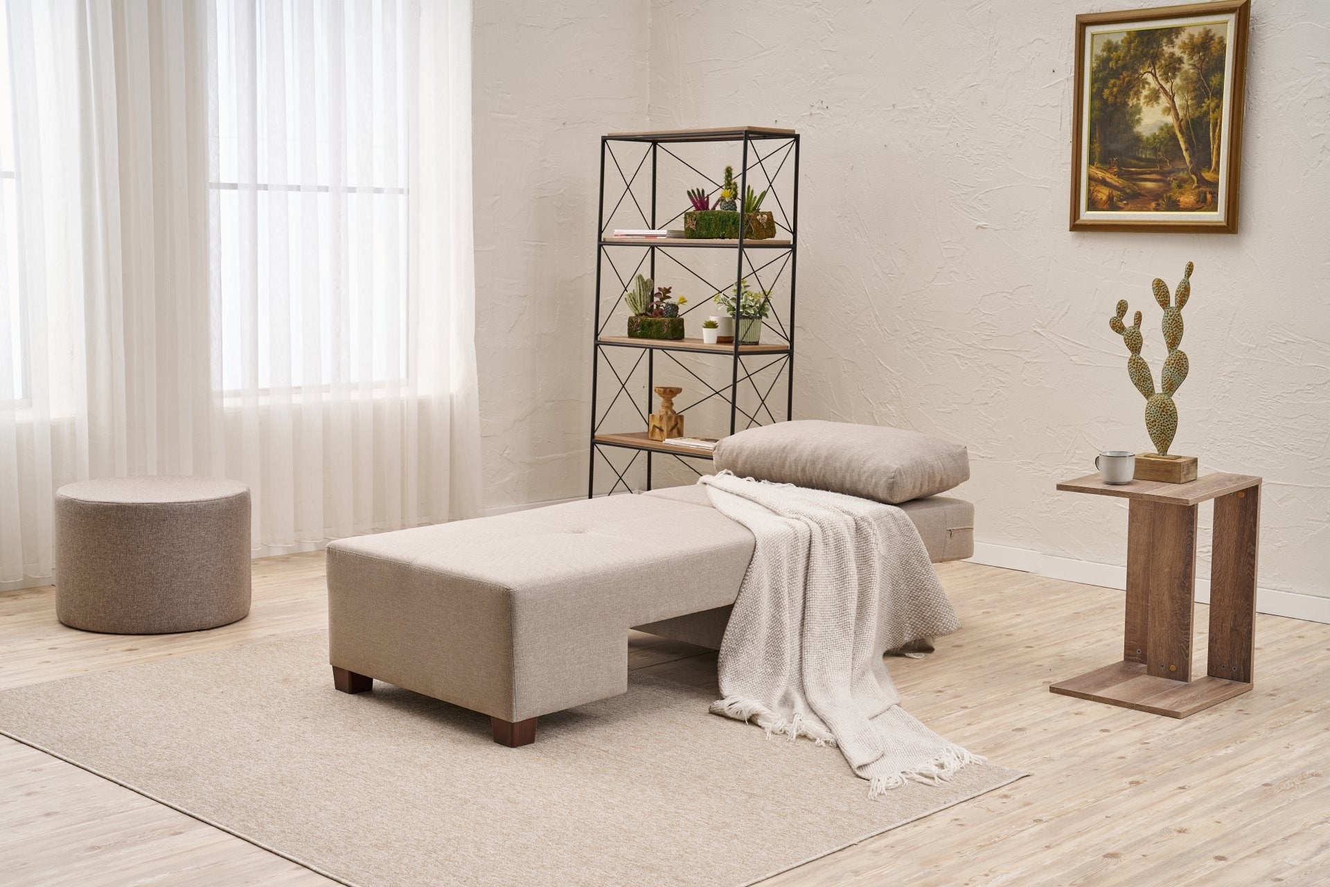 Perenna Linne Höger - Creme 1-sits Sängsoffa