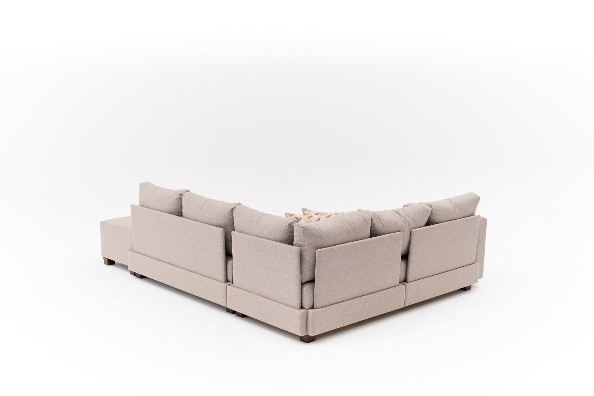 Aly Right - Beige Hörnsoffa-Säng