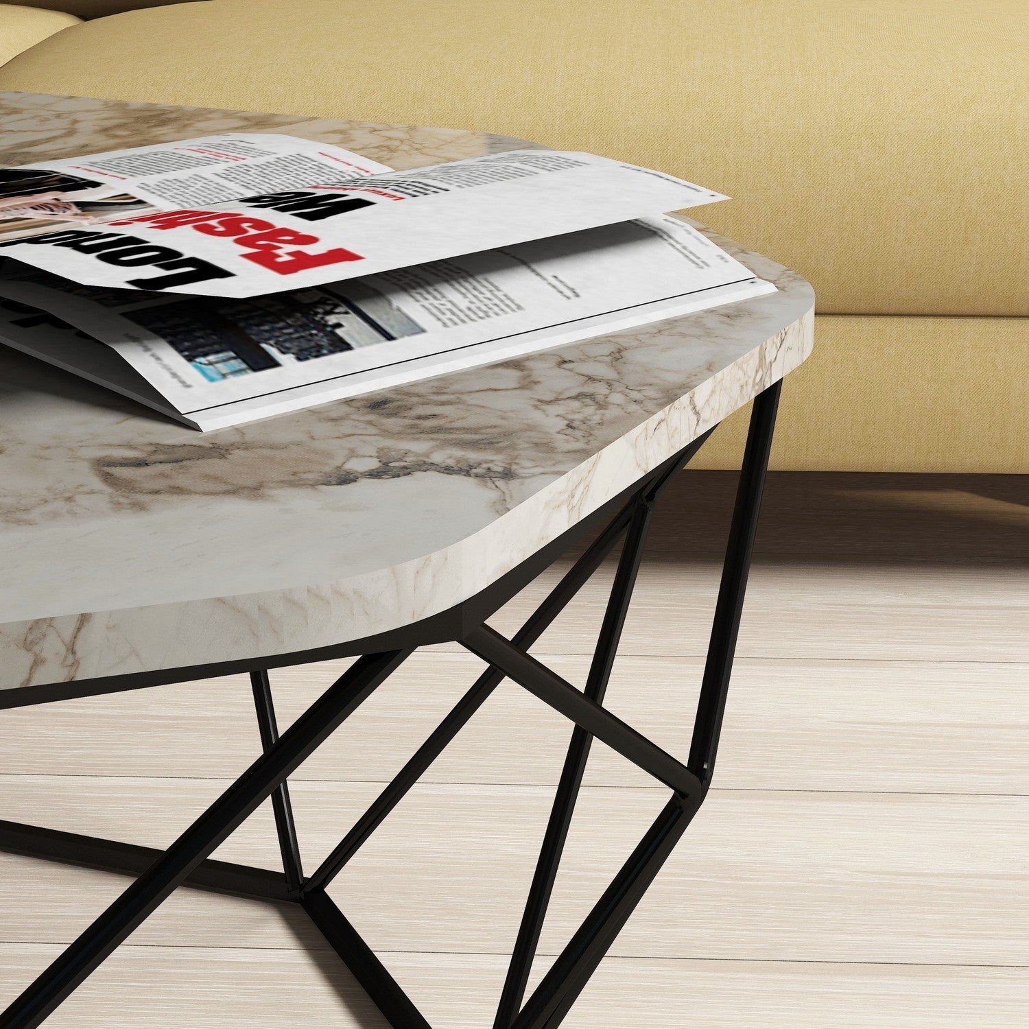 Diamond - Vit Marmor Kaffe Bord