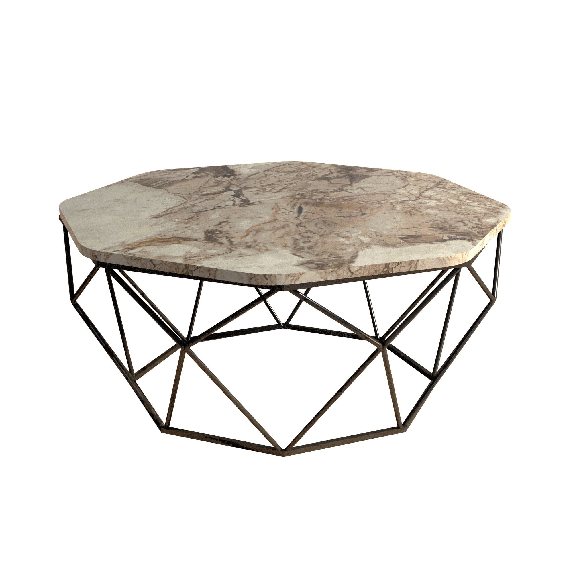 Diamond - Vit Marmor Kaffe Bord