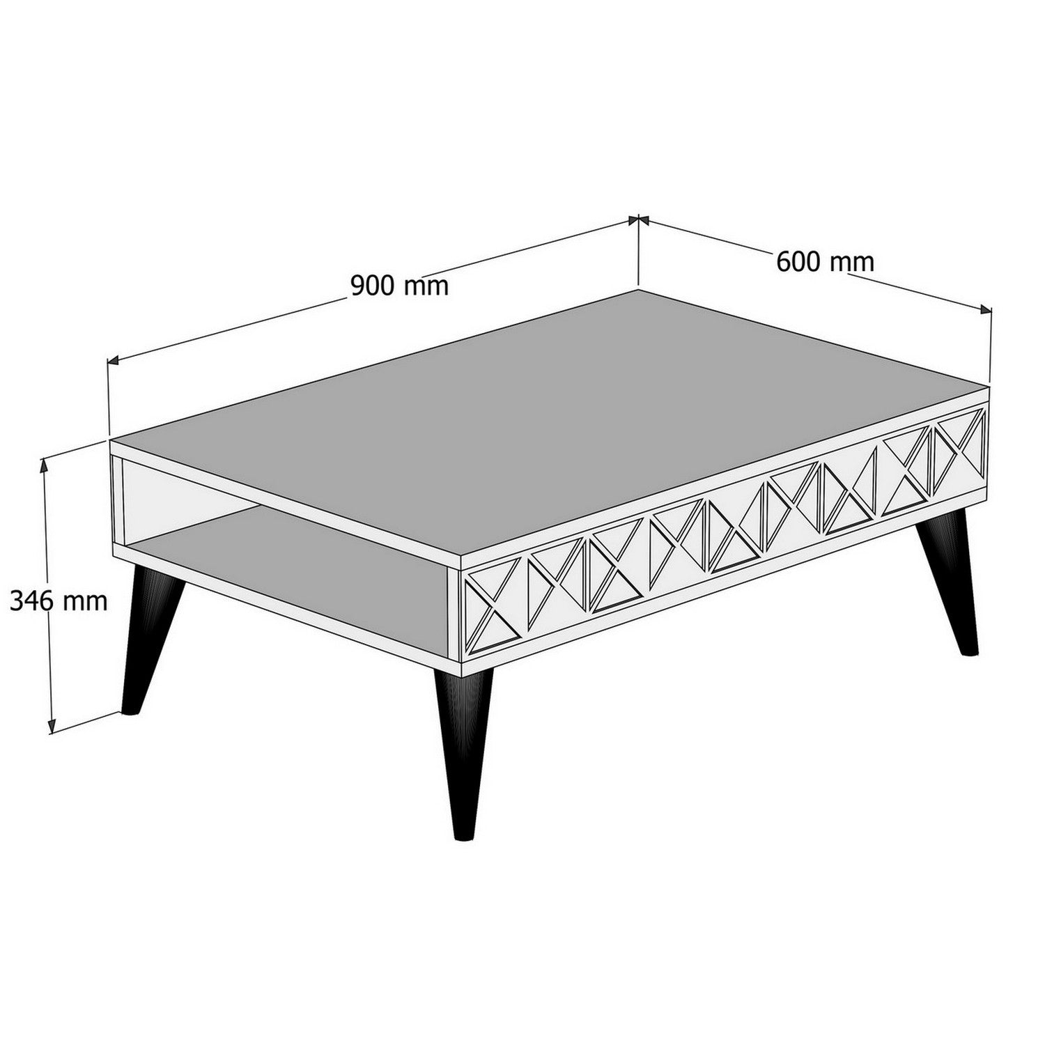 Line - Vit Kaffe Bord