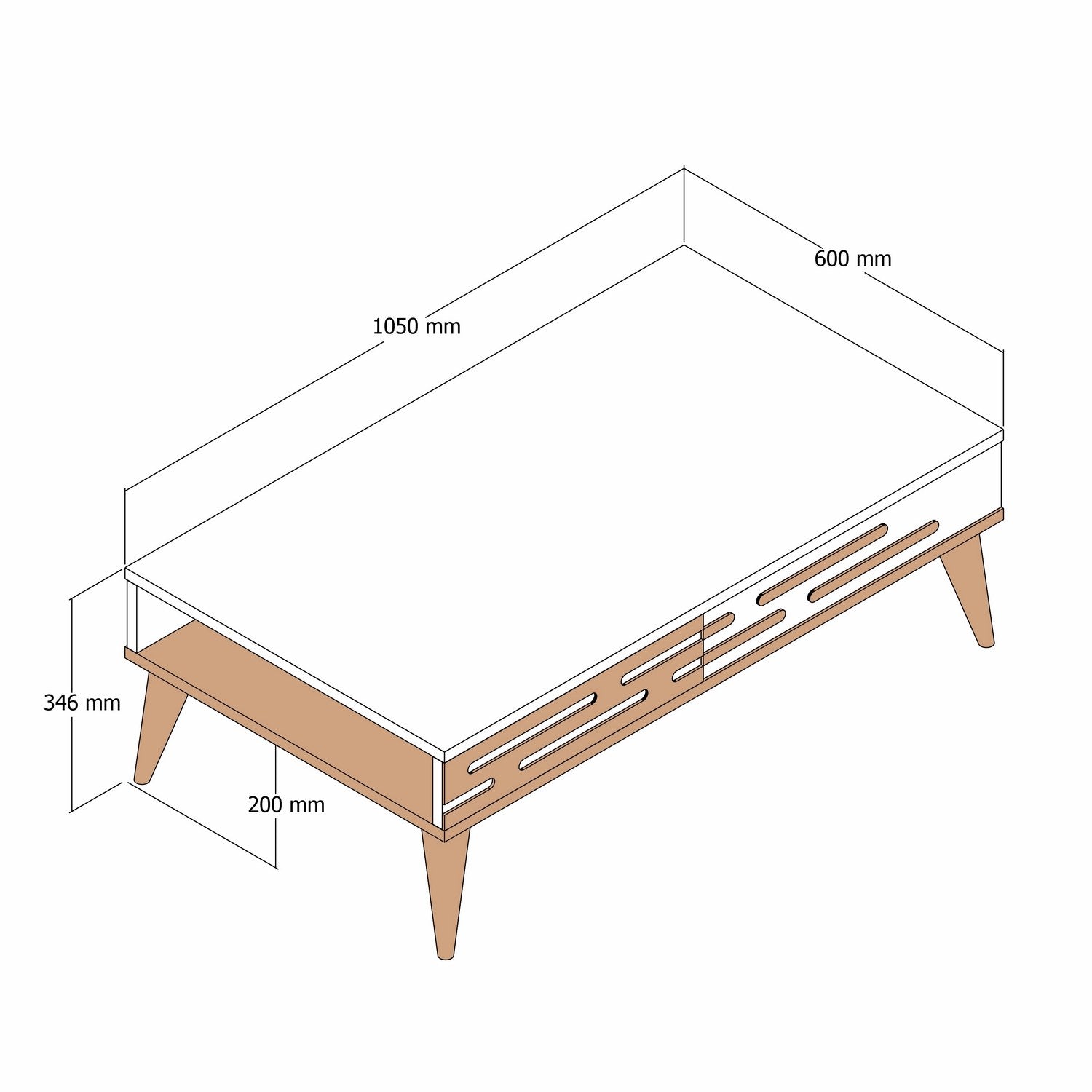 Valensiya - Valnöt, Antracit Kaffe Bord
