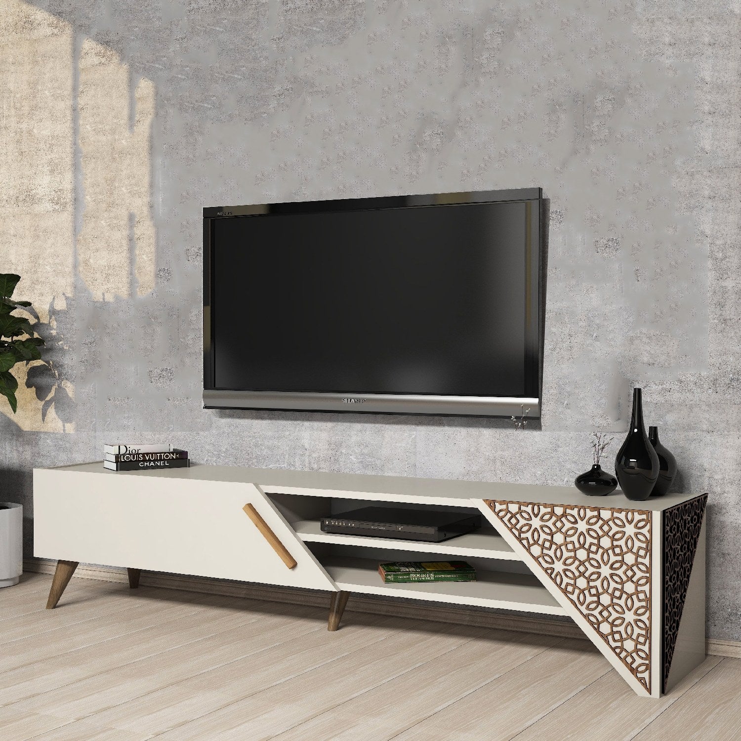 Beril 2 - Grädde TV-enhet