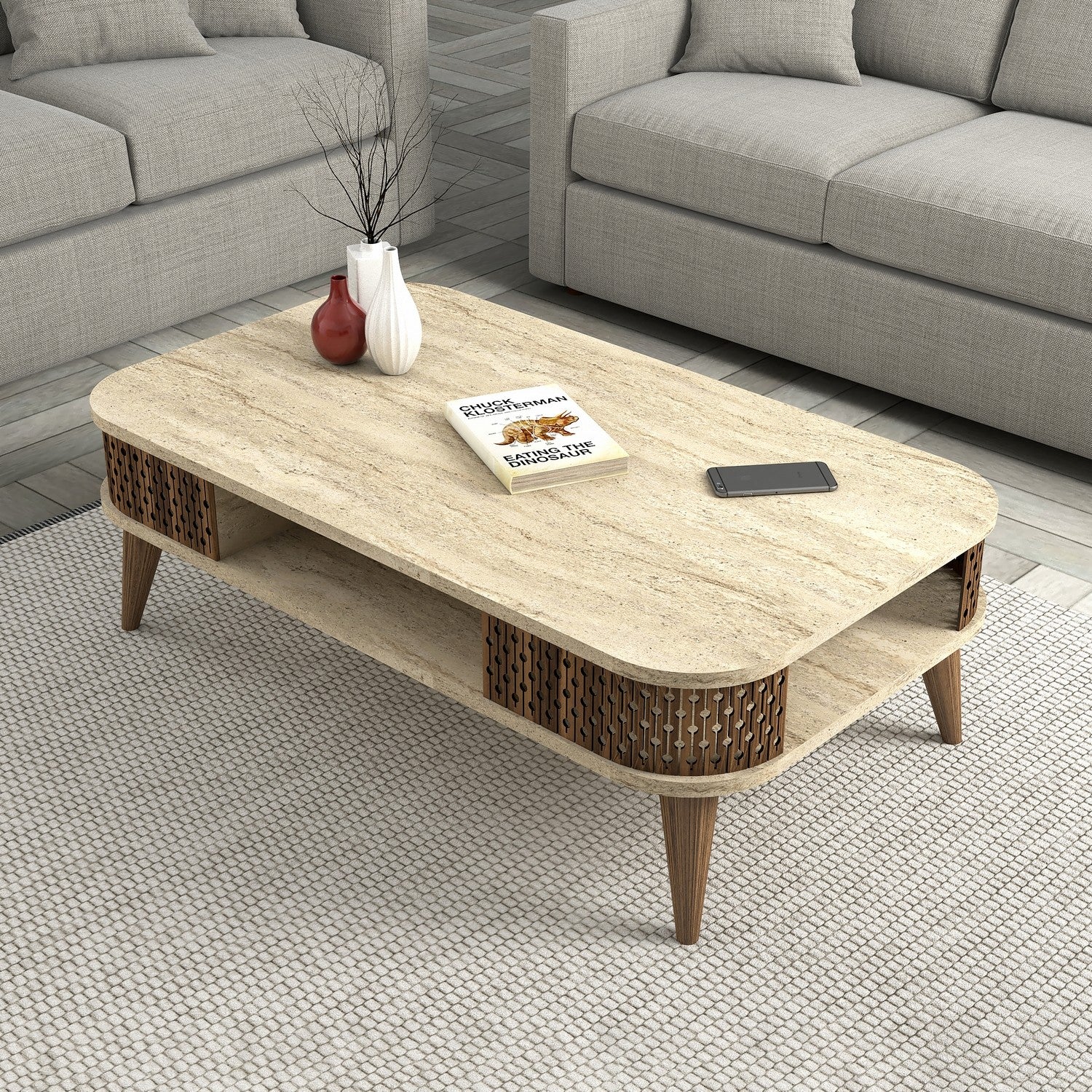 Eylul - Travertin Kaffe Bord