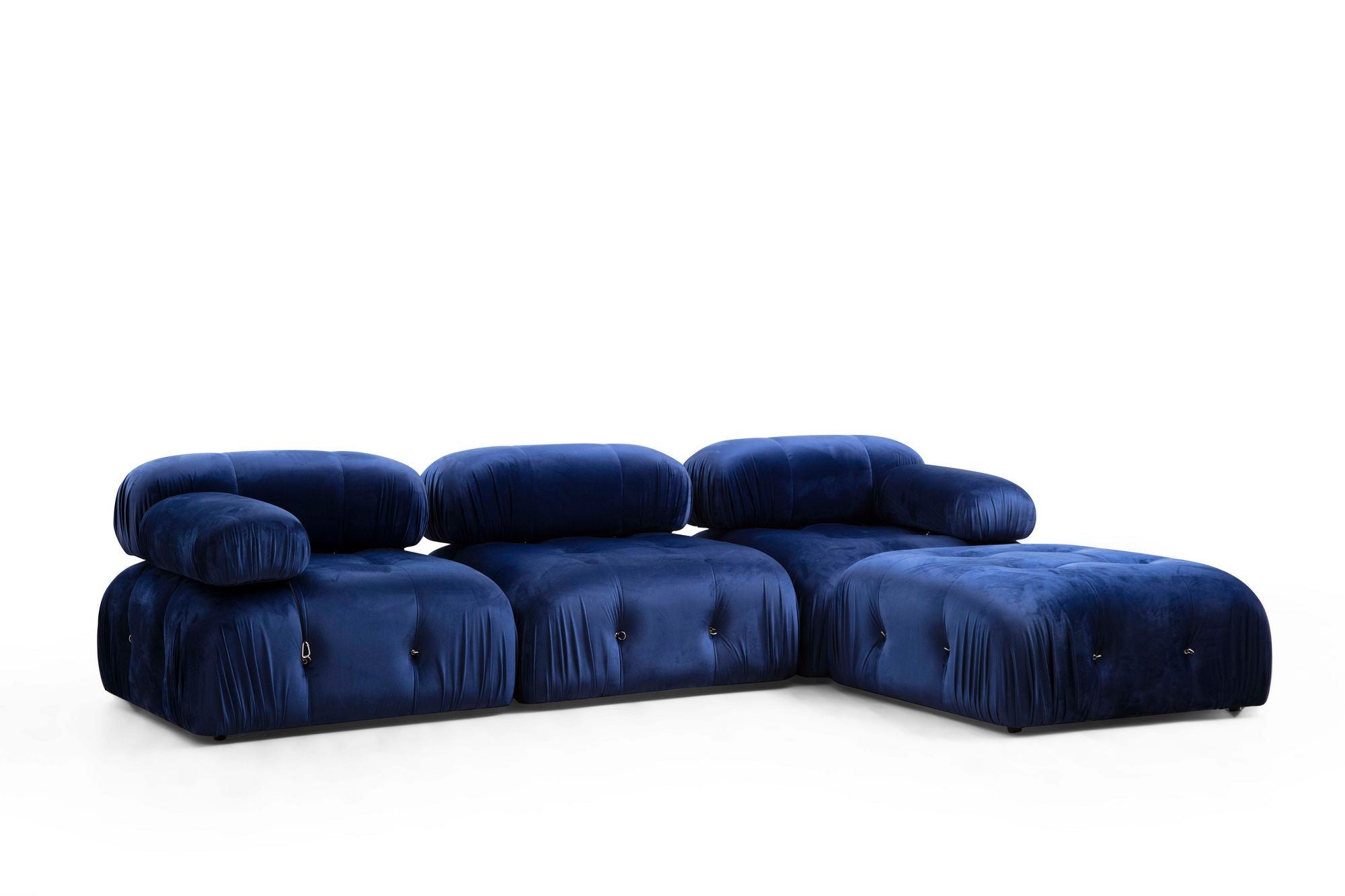 Bubble Velvet Blue L1-O1-1R-PUF Hörnsoffa