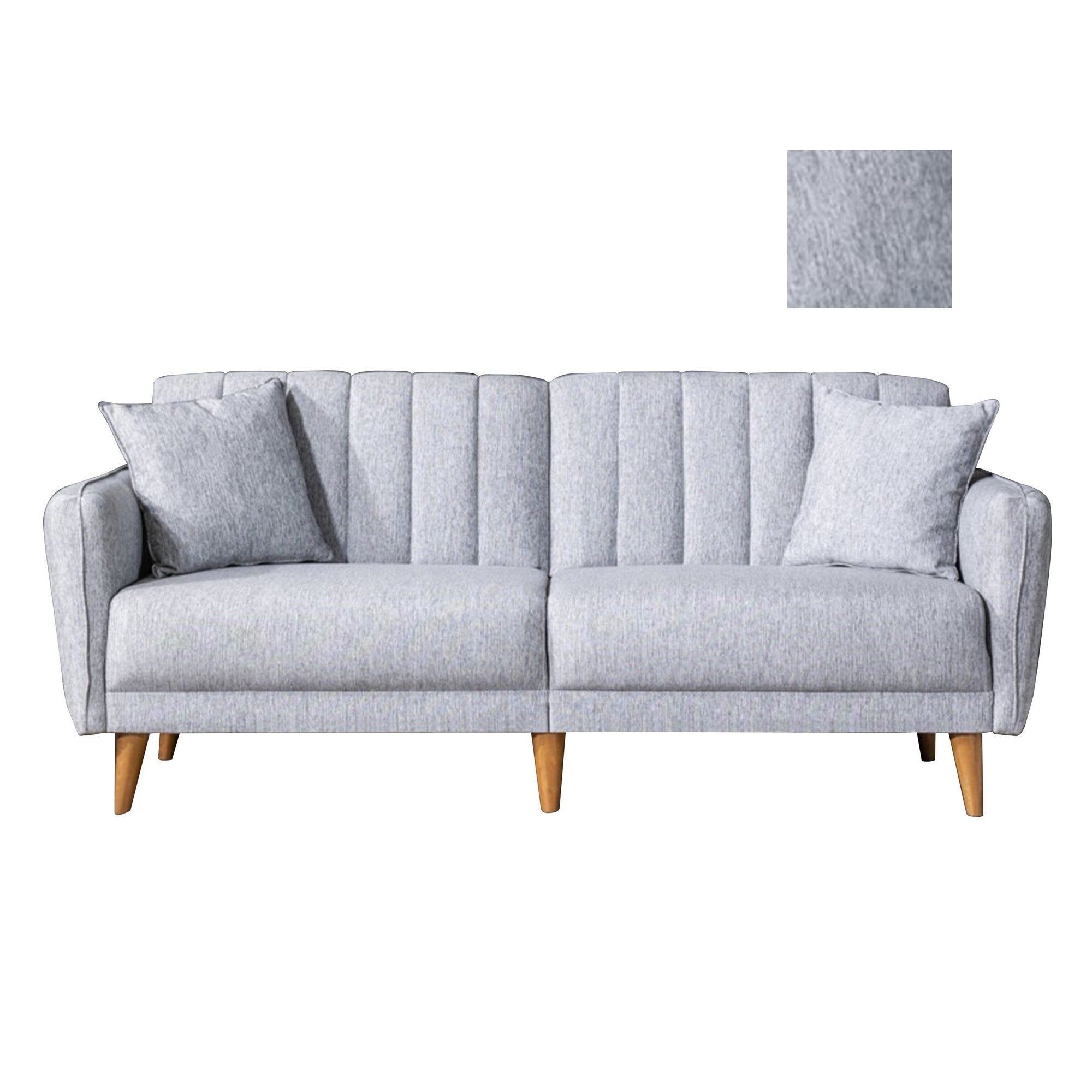 Aqua - Grå 3-Sits Soffa-Bädd