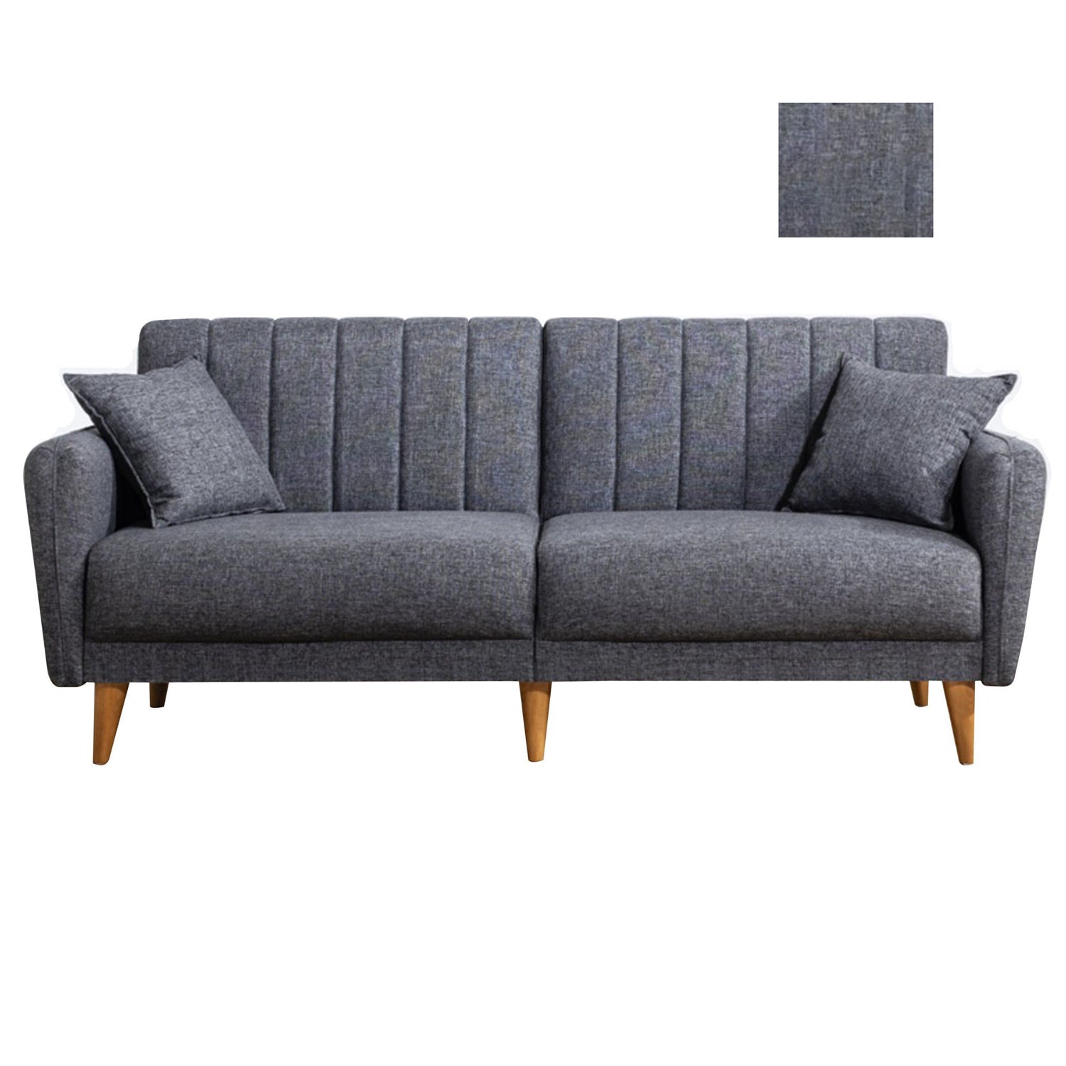 Aqua - Dark Grey 3-Seat Sofa-Bed
