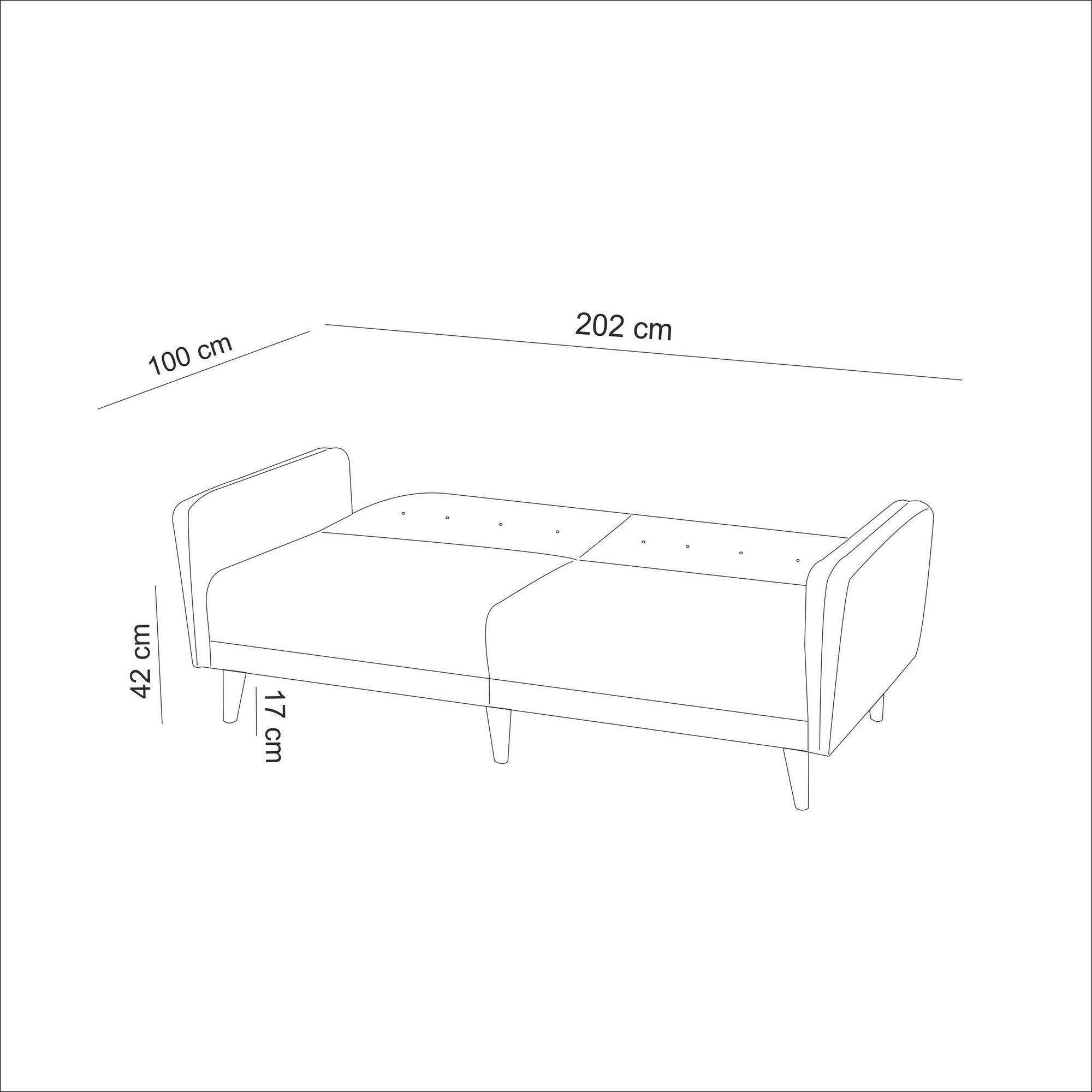 Aria - Mörkblå 3-Sits Soffa-Bädd