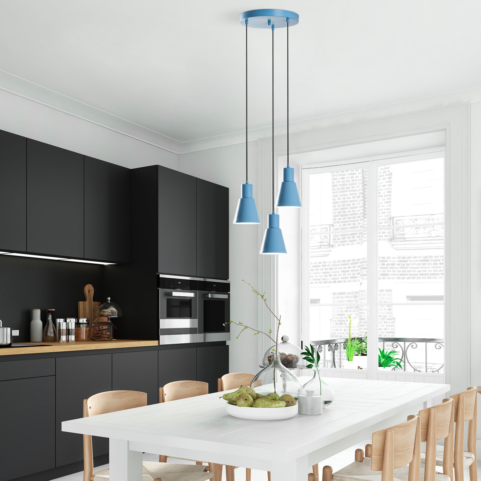Konikkem - 6357 - 3 - Ljusblå Chandelier