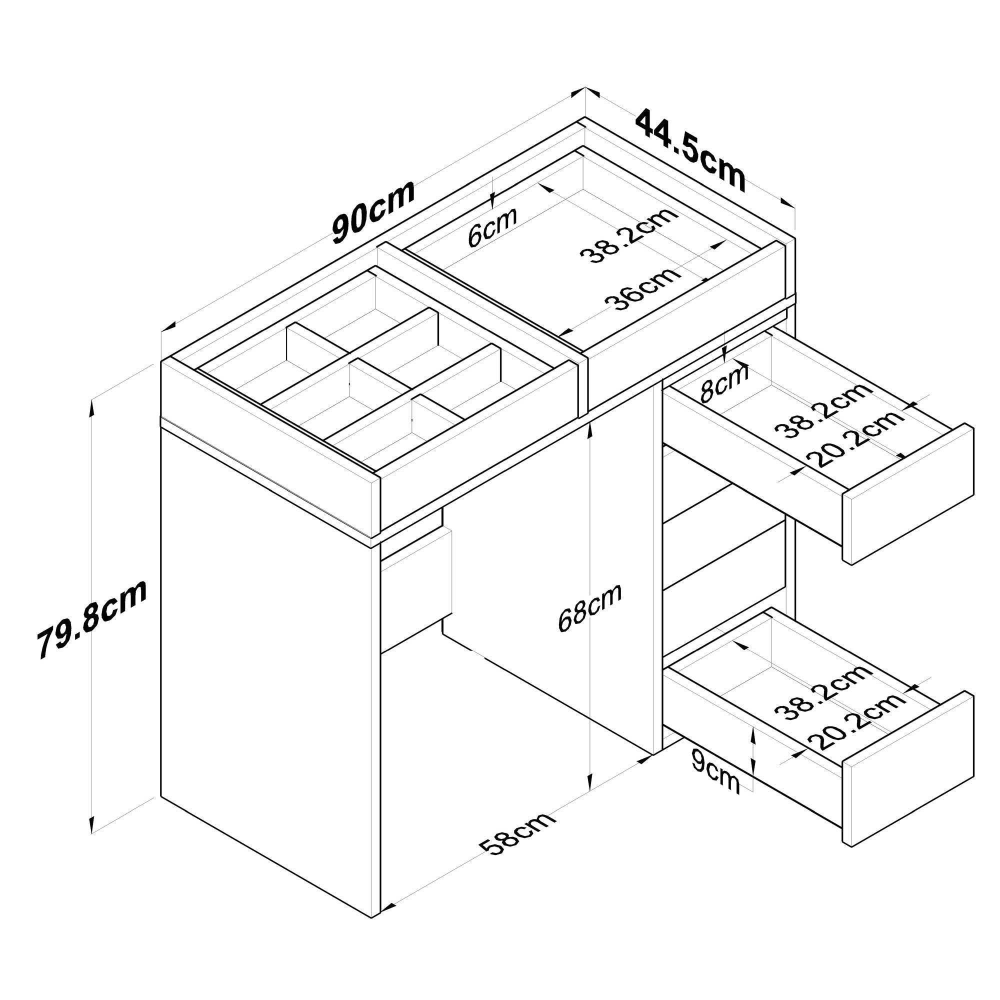 BJ107 - 2625 Sminkbord