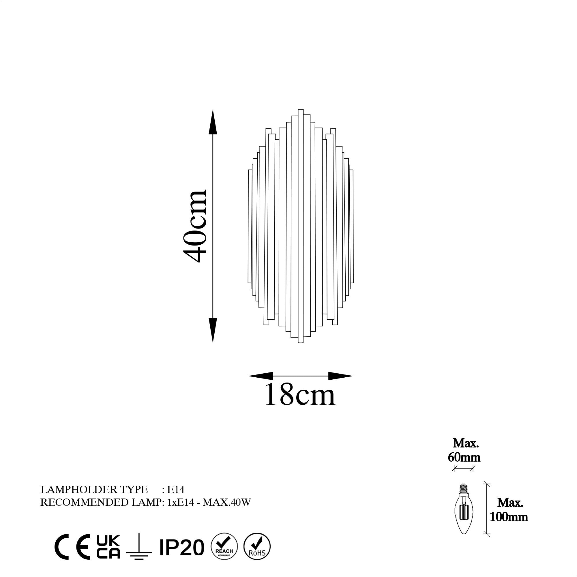 Kara - 13346 Vägglampa