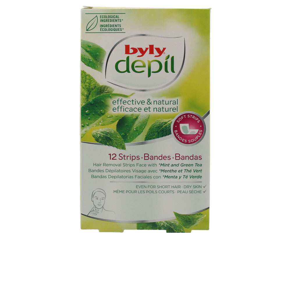 Byly DEPIL mint and green tea facial strips 12 u