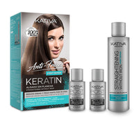 Kativa KERATIN ANTI-FRIZZ rakt utan järn reparerar toppar 30 dagar 3 enheter