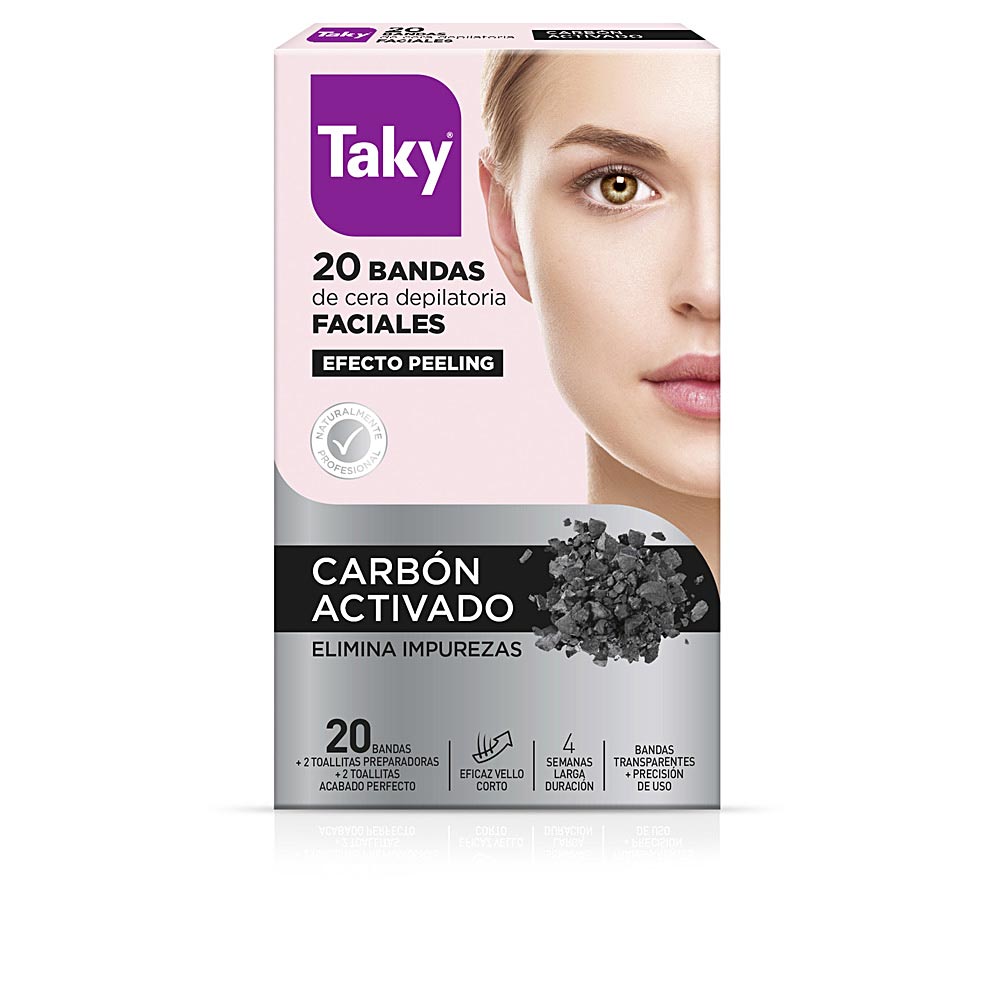 Taky CARBON ACTIVADO bandas cera faciales depilatorias 20 u