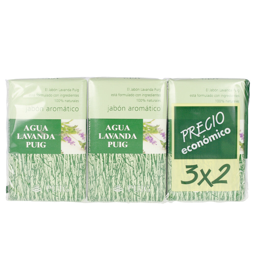 Agua Lavanda AGUA LAVANDA PUIG jabón 100% natural pack 3 x 125 gr