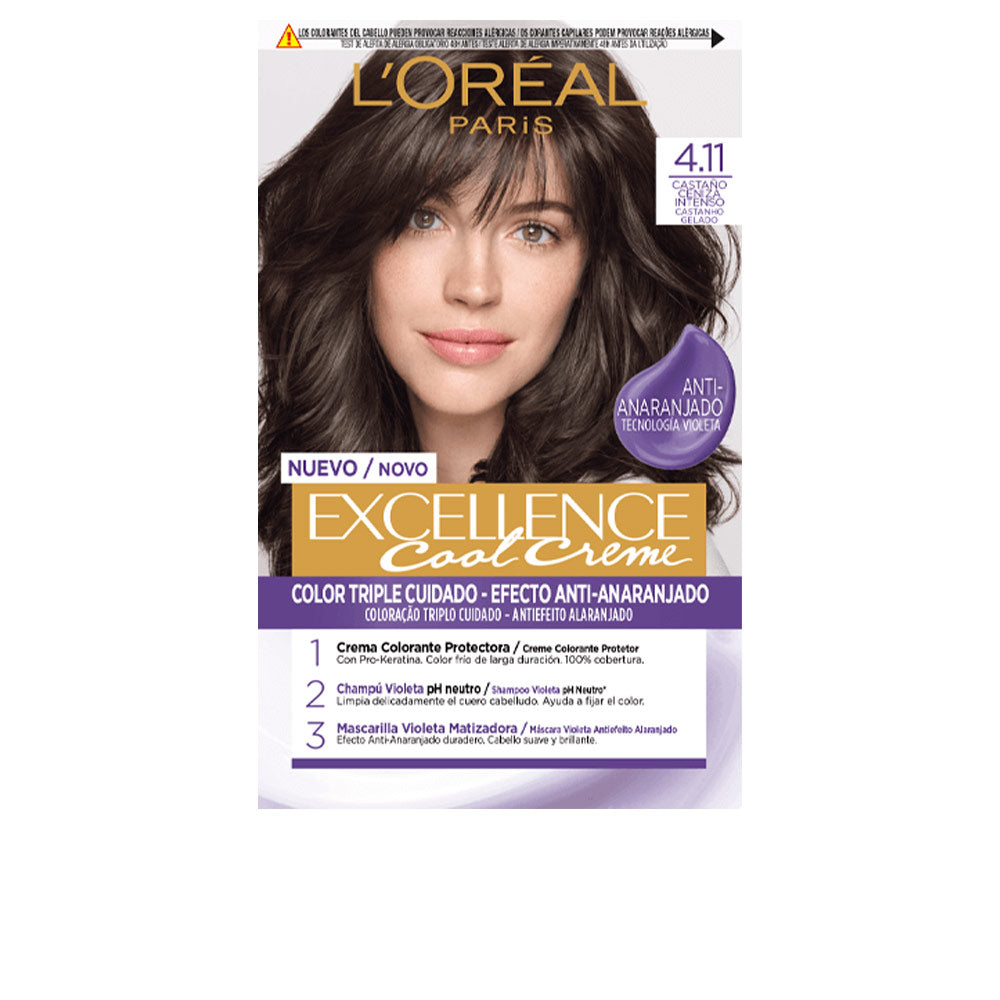 L'Oréal Paris EXCELLENCE COOL hårfärg #4.11-intensiv askbrun 192 ml