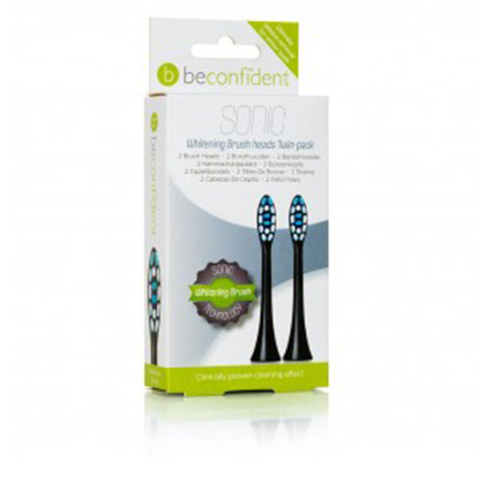 Beconfident SONIC TOOTHBRUSH HEADS WHITENING BLACK set 2 pz