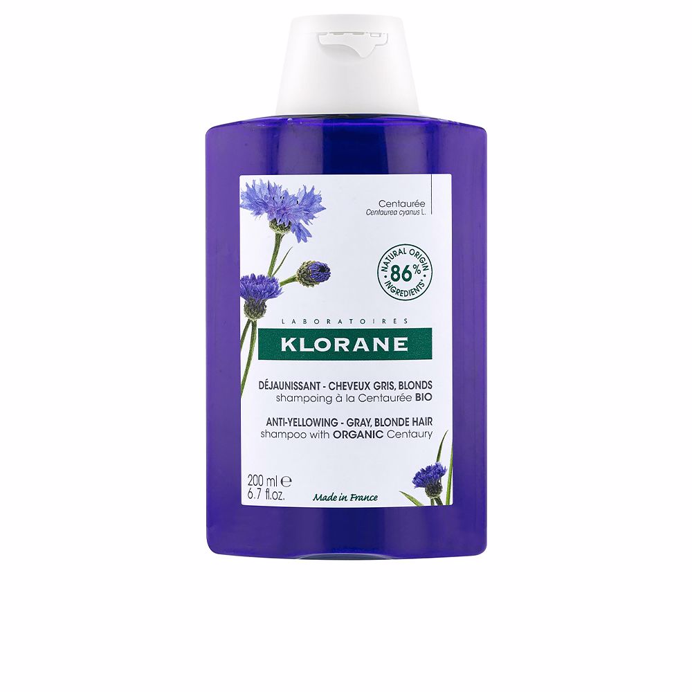 Klorane A LA CENTAUREA BIO anti-yellowing shampoo for gray and blonde hair 200 ml