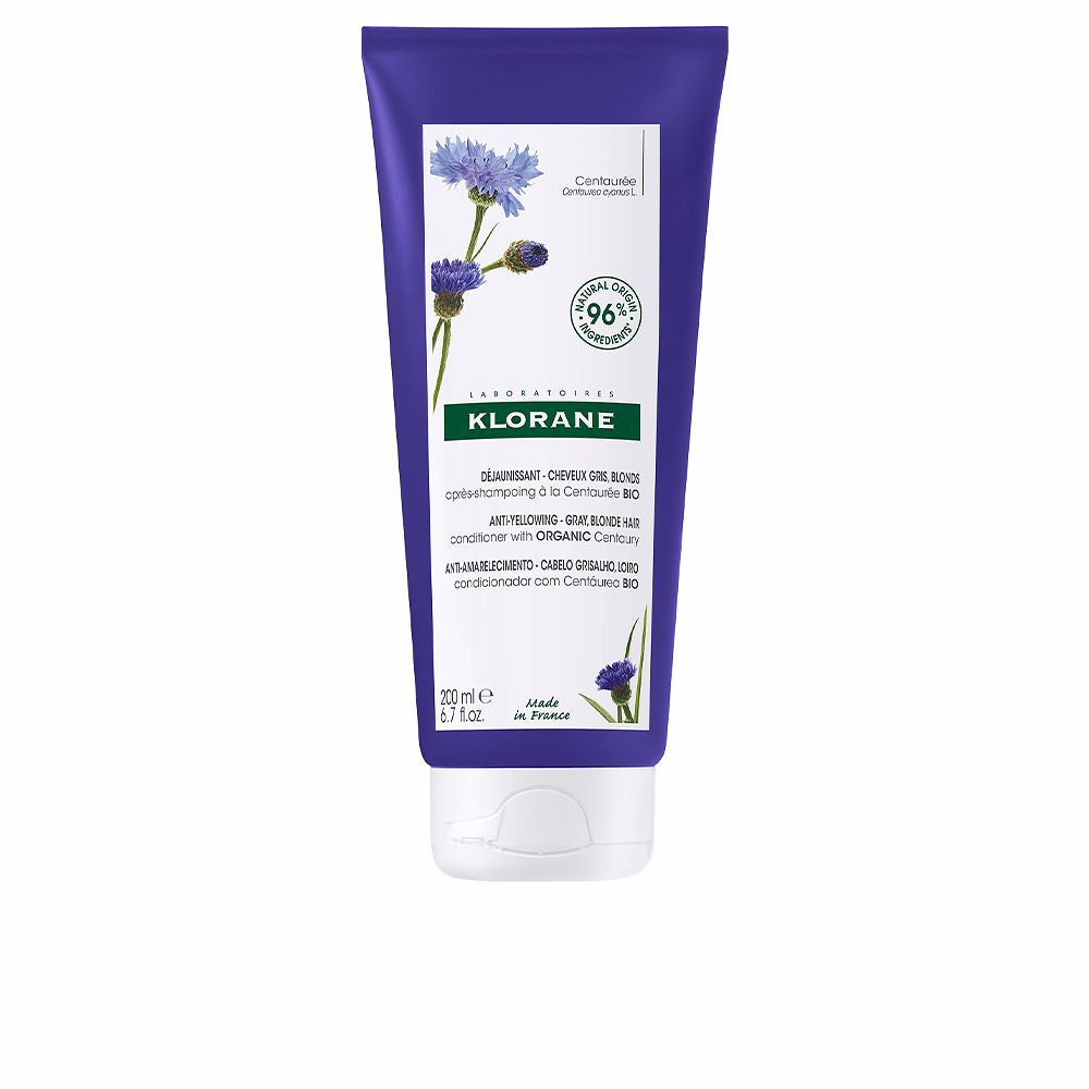 Klorane A LA CENTAUREA BIO anti-yellowing conditioner for gray and blonde hair 150 ml