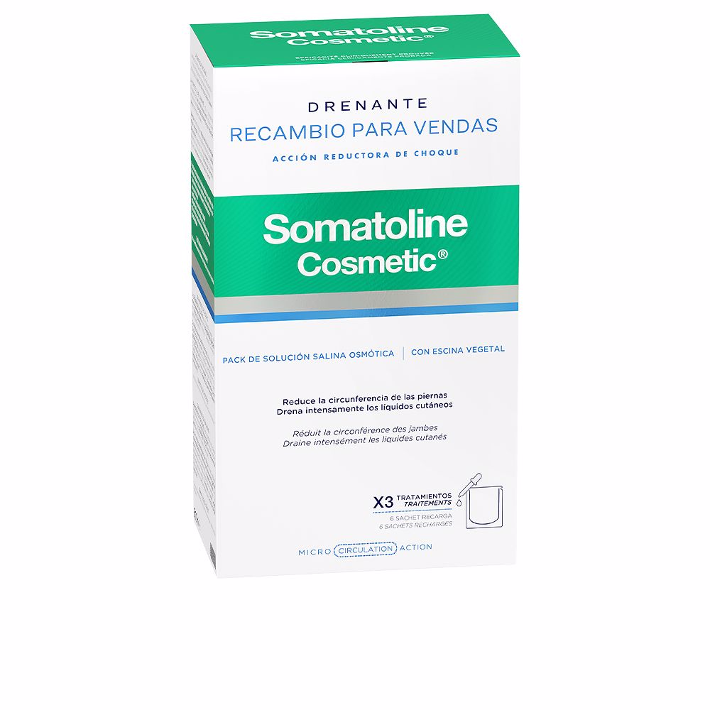 Somatoline Cosmetic DRENANTE VENDAS RECAMBIO acción reductora choque 6 uds