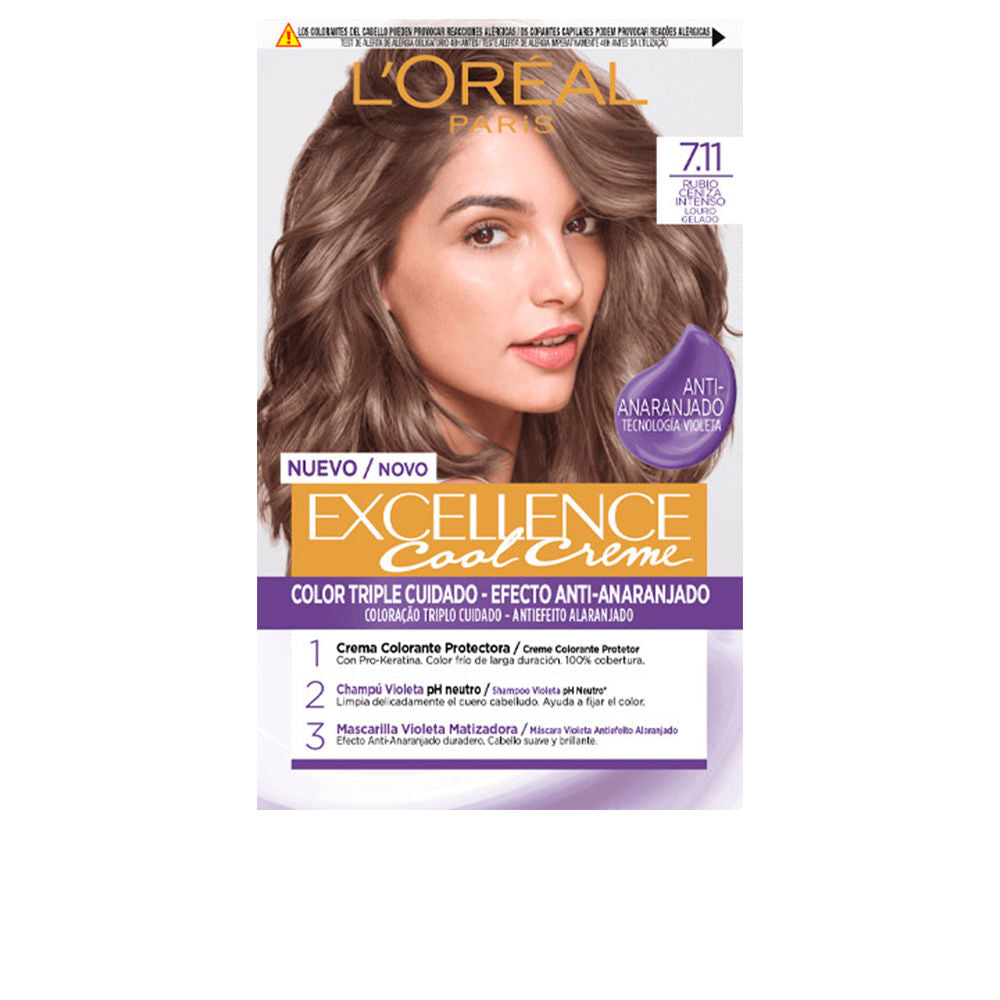 L'Oréal Paris EXCELLENCE COOL färg #7.11-intense ash blonde 192 ml