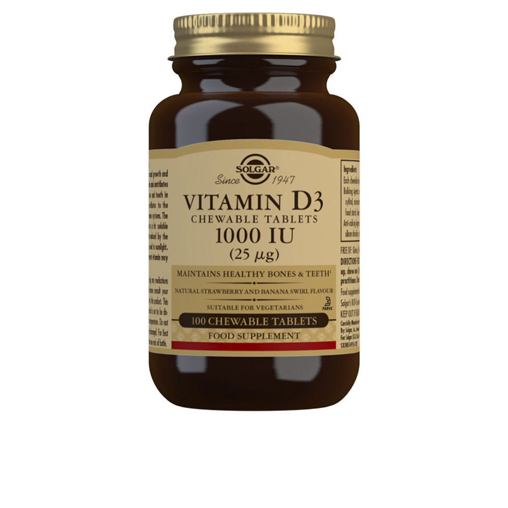 Solgar VITAMINA D3 1000 IU 25 µg tuggtabletter 100 st