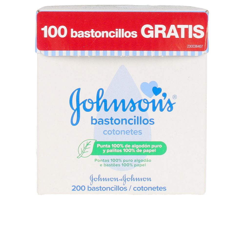 Johnson's BABY BASTONCILLOS algodón 100% - palitos papel 200 u