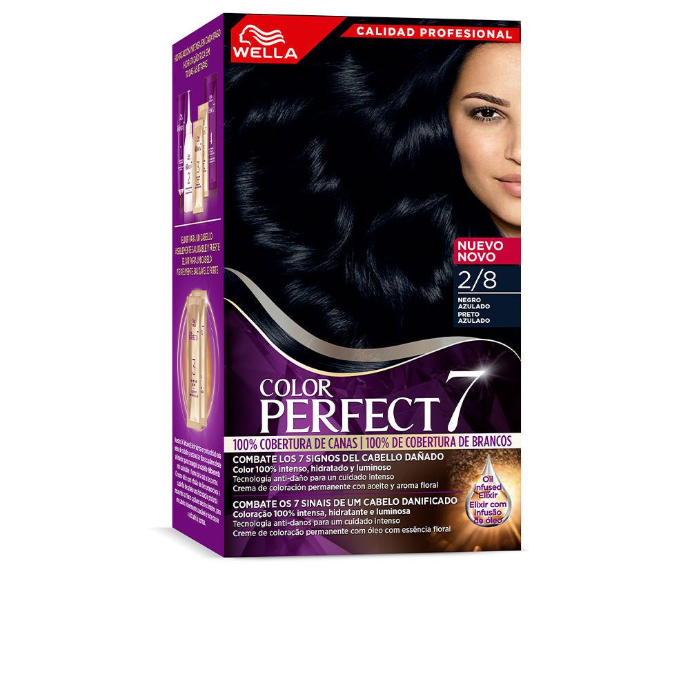 Wella Color Perfect 7 WELLA COLOR PERFECT 7 100% cobertura de canas #2/8-negro azulado