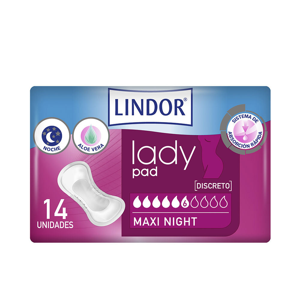 Lindor LADY PAD maxi night 6 drops 14 u