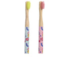 Take Care SMILEY WORD BAMBOO TOOTHBRUSH LOT 2 pz