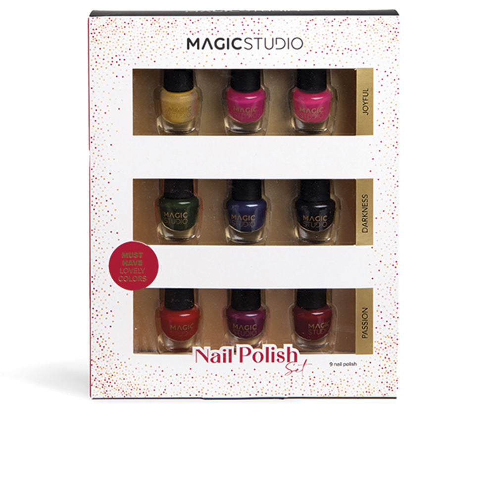 Magic Studio FÄRGGLADA KOMPLETTA NAGELLACKSSET 9 st