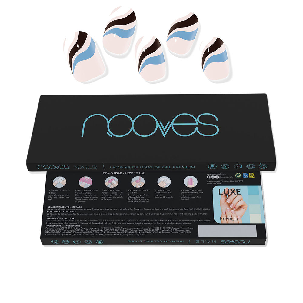 Nooves GEL NAIL SHEETS flowing stream premium glam #Art Design 20 units