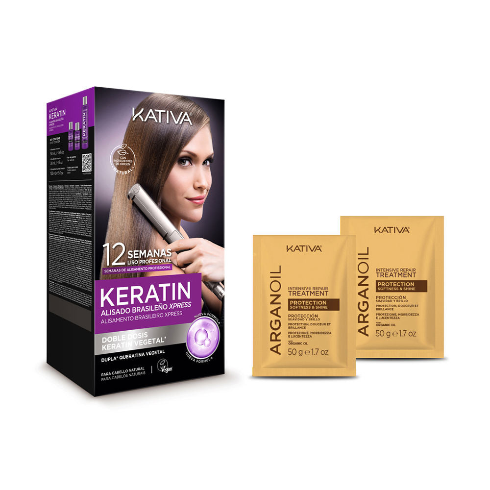 Kativa DOUBLE KERATINA EXPRESS BRAZILIAN STRAIGHTENING CASE 5 pcs