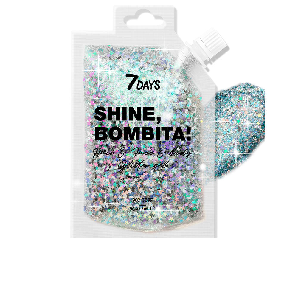 7days SHINE, BOMBITA! glitter gel for hair and body #902-dope 90 ml