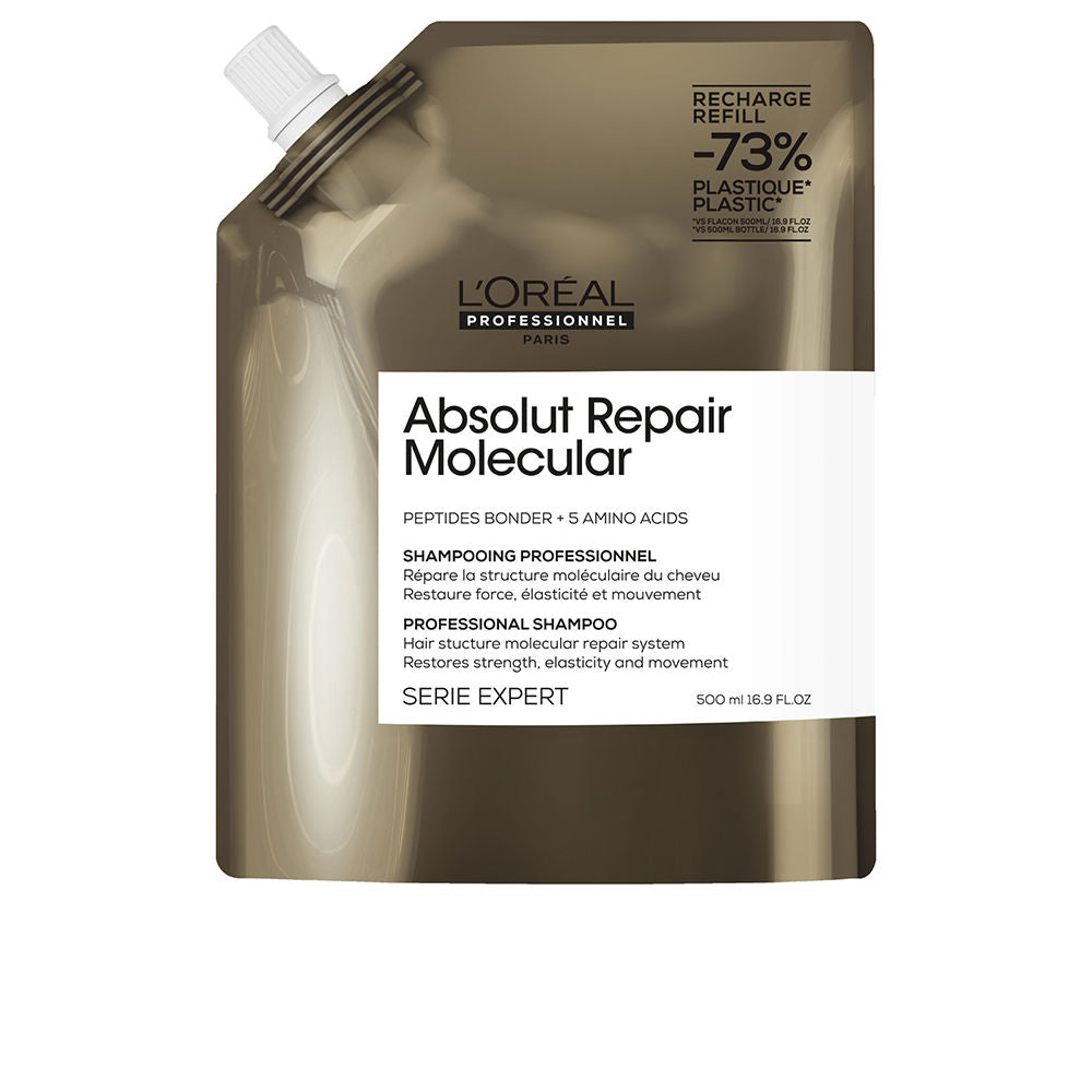 L'Oréal Professionnel Paris ABSOLUT REPAIR MOLECULAR professionellt sulfatefritt schampo för skadat hår refill 500 ml